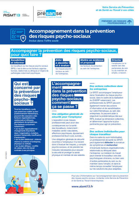 Accompagnement prevention des risques psychosociaux