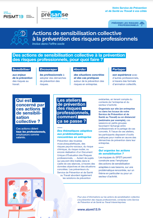 Action de sensibilisation collective prevention des risques professionnels