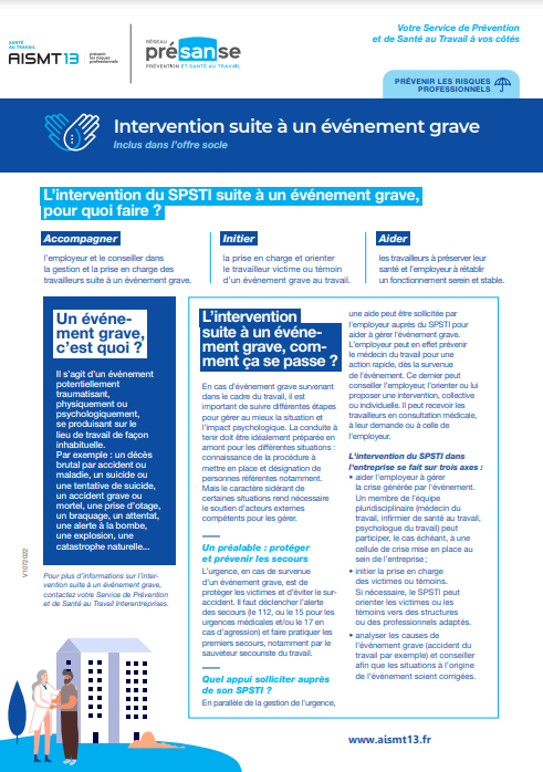 Intervention suite a un evenement grave