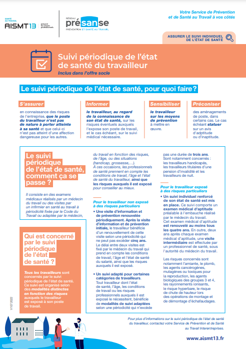 Suivi periodique de letat de sante du travailleur